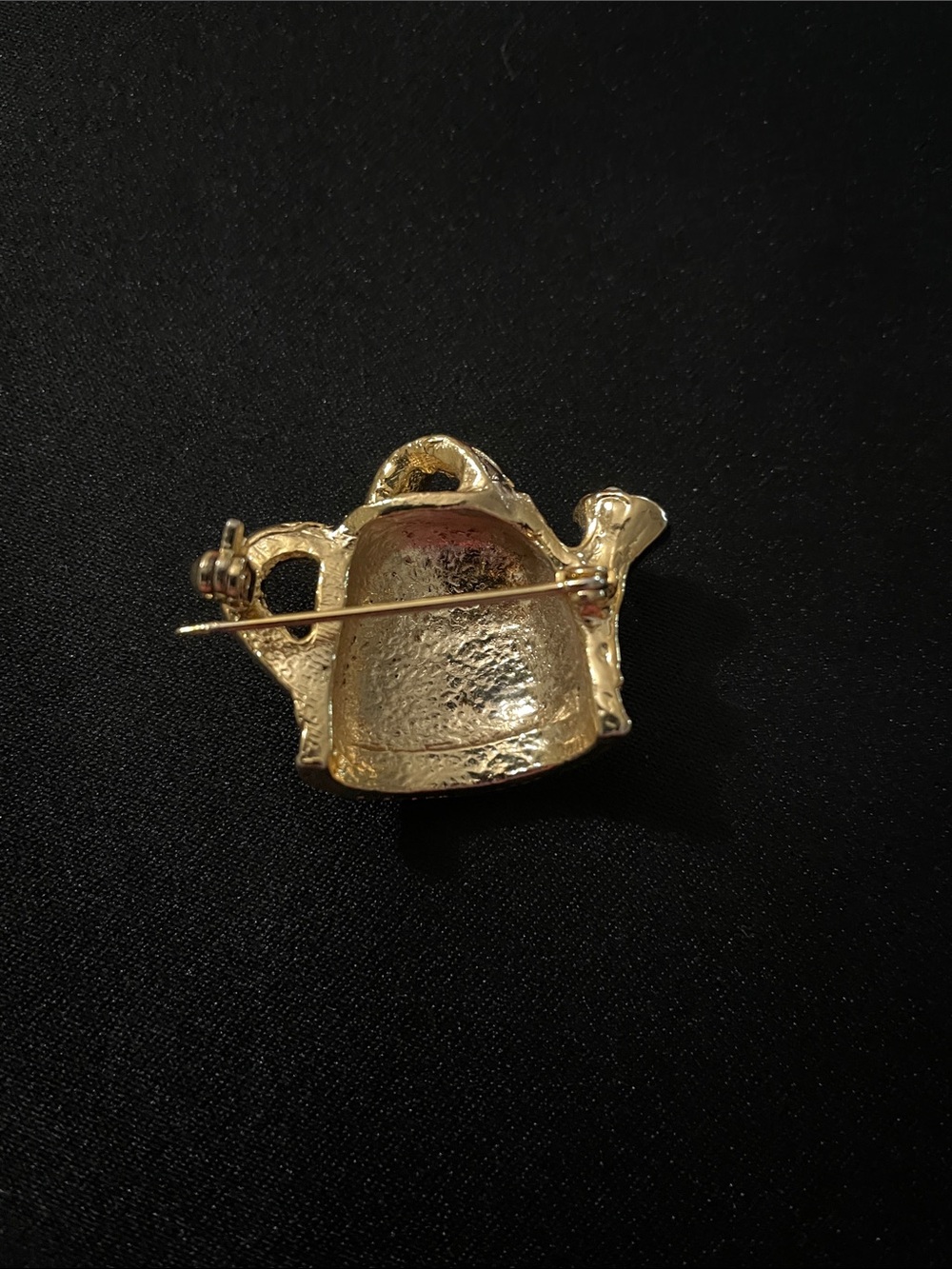 Source Unknown Blue and Green Striped Watering Can Brooch with Rhinestones - Picture 5 of 8